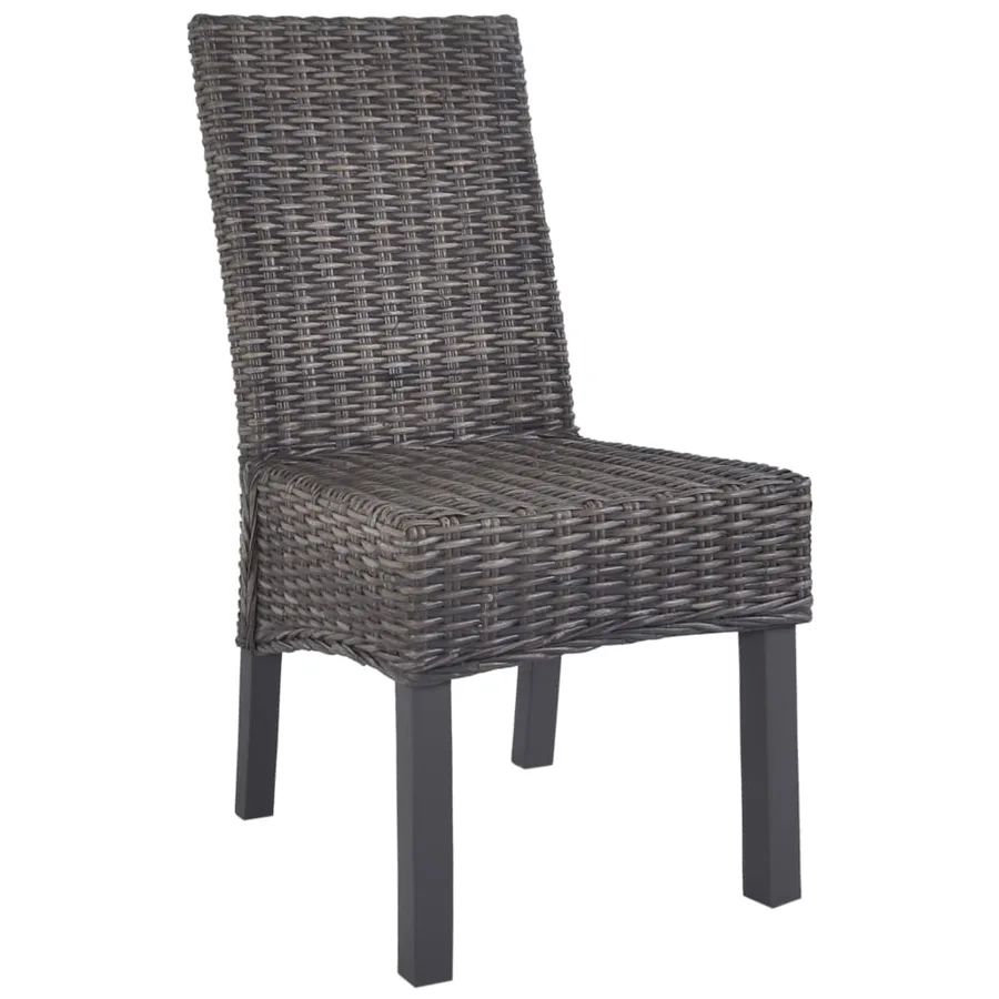 Chaises à manger lot de 4 marron rotin Kubu et bois de manguier - 2