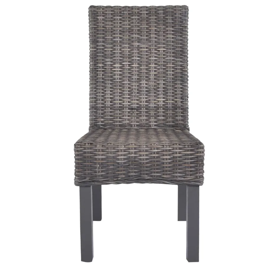 Chaises à manger lot de 4 marron rotin Kubu et bois de manguier - 3