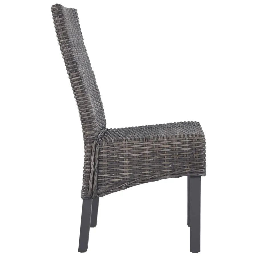 Chaises à manger lot de 4 marron rotin Kubu et bois de manguier - 4