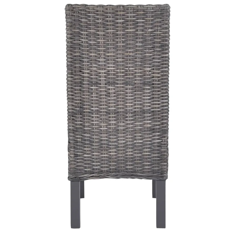 Chaises à manger lot de 4 marron rotin Kubu et bois de manguier - 5