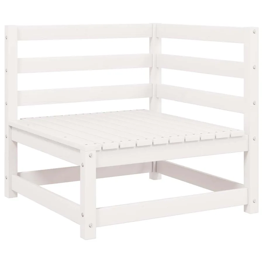 Salon de jardin 2 pcs avec coussins Blanc Bois de pin massif - 2