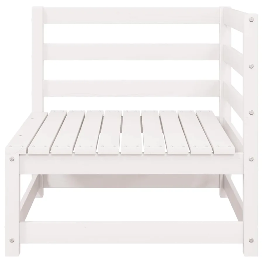 Salon de jardin 2 pcs avec coussins Blanc Bois de pin massif - 3