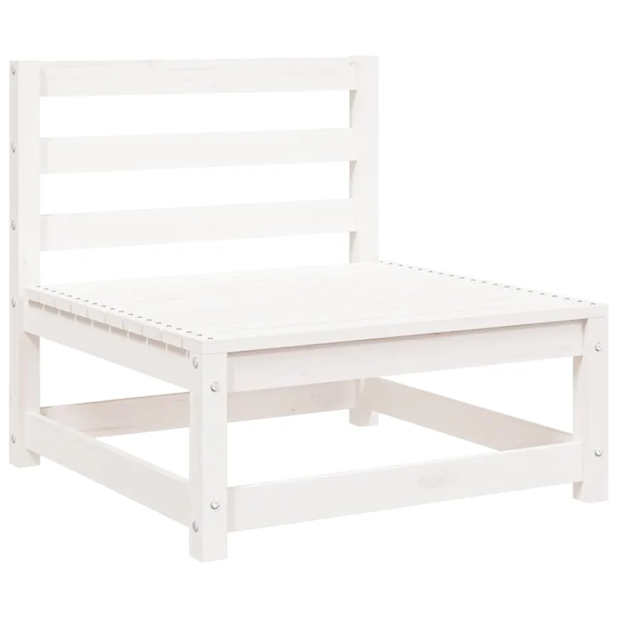 Salon de jardin 2 pcs avec coussins Blanc Bois de pin massif - 4