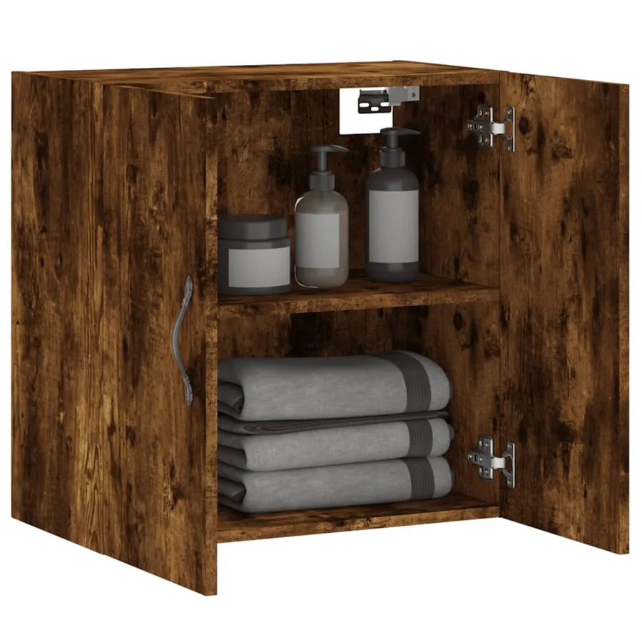 Armoire murale chêne fumé 60x31x60 cm bois d'ingénierie - 4