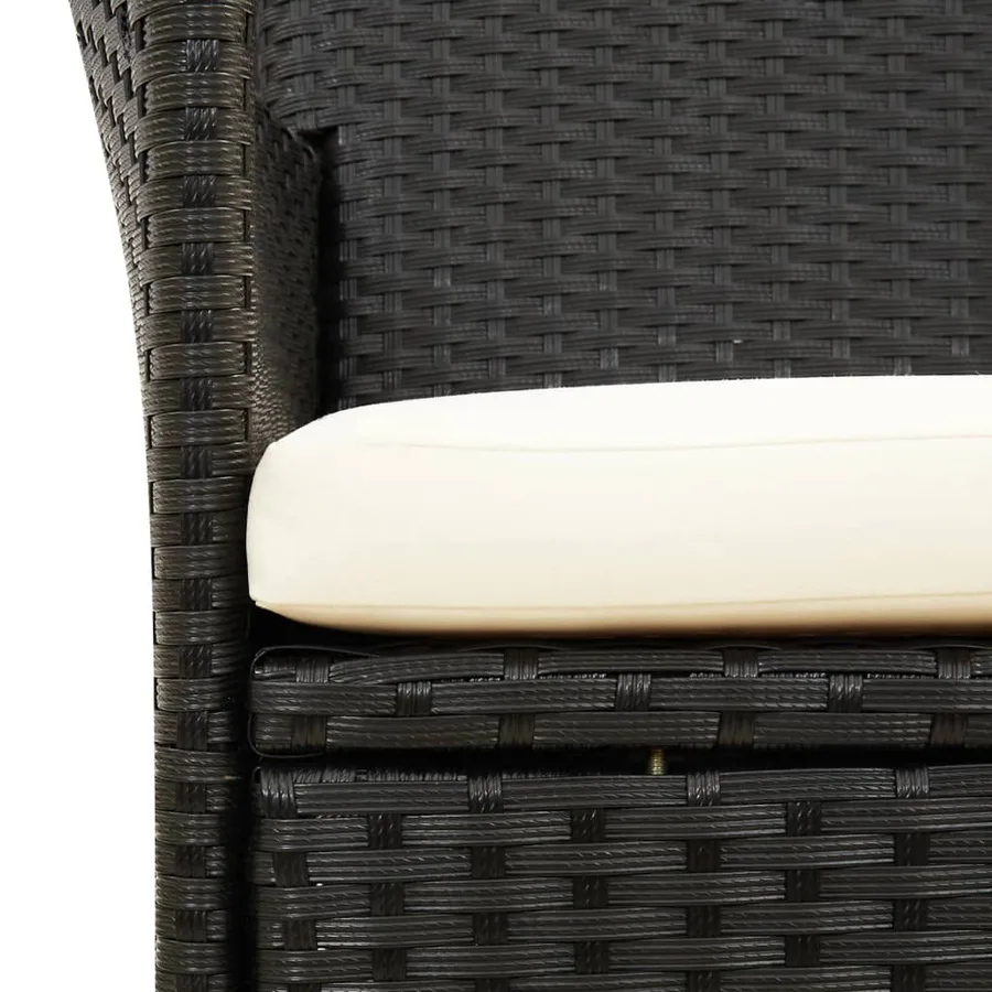 Chaises de jardin lot de 2 avec coussins Résine tressée Noir - 6