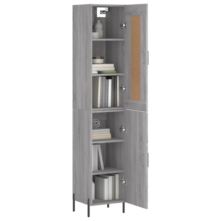 Buffet haut Sonoma gris 34,5x34x180 cm Bois d'ingénierie - 3