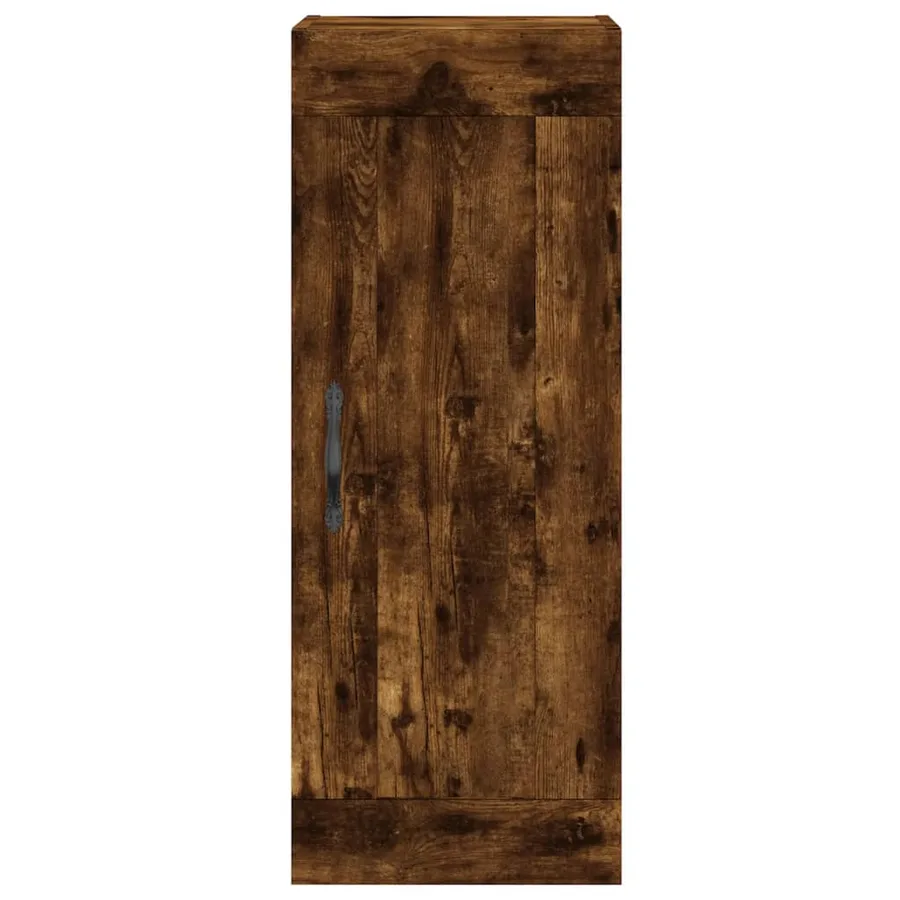 Buffet haut Chêne fumé 34,5x34x180 cm Bois d'ingénierie - 8