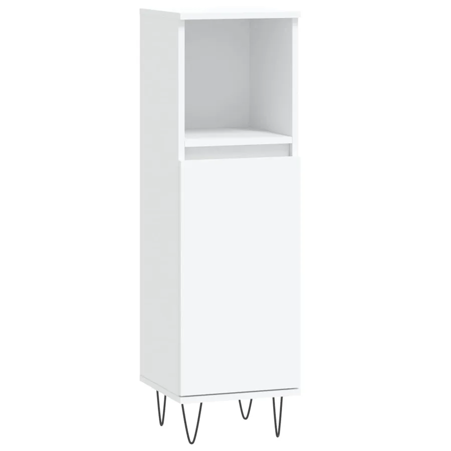 Armoire de salle de bain blanc 30x30x100 cm bois d'ingénierie - 2