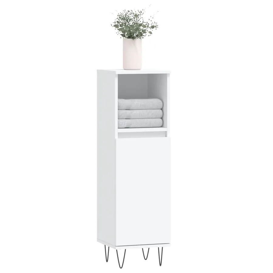 Armoire de salle de bain blanc 30x30x100 cm bois d'ingénierie - 3