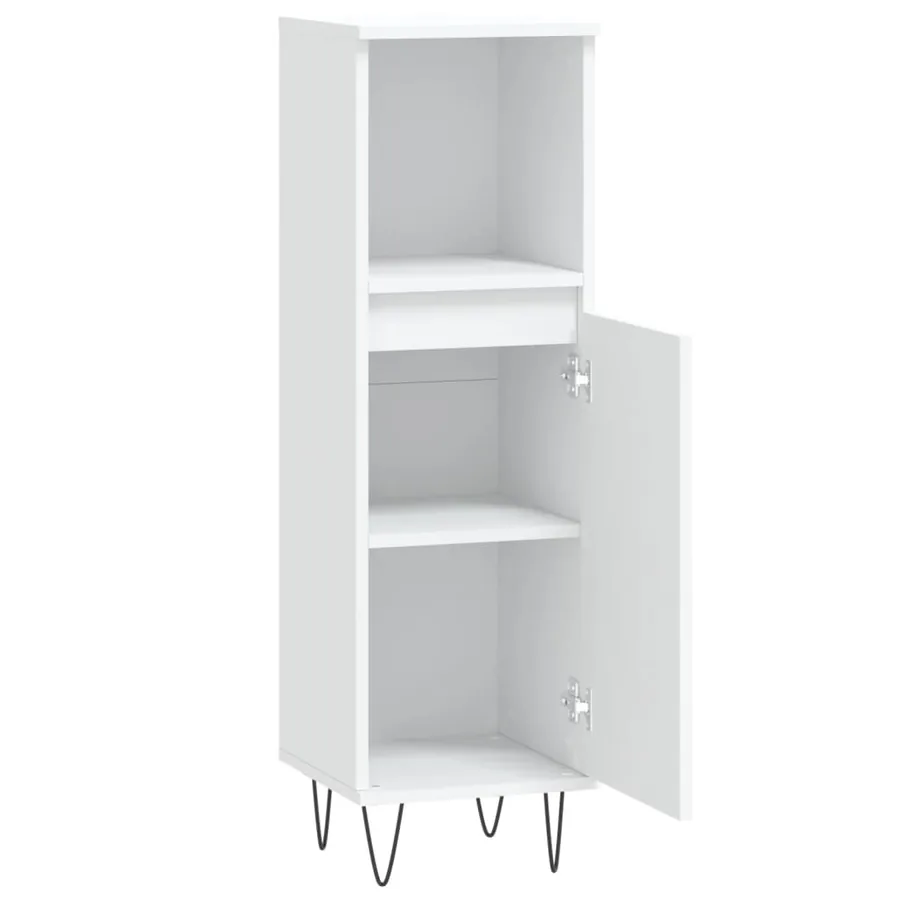 Armoire de salle de bain blanc 30x30x100 cm bois d'ingénierie - 6