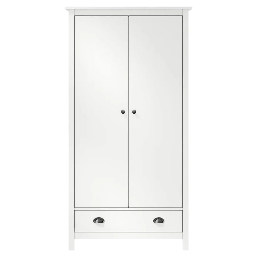 Garde-robe à 2 portes Hill Blanc 89x50x170cm Bois de pin solide - 2