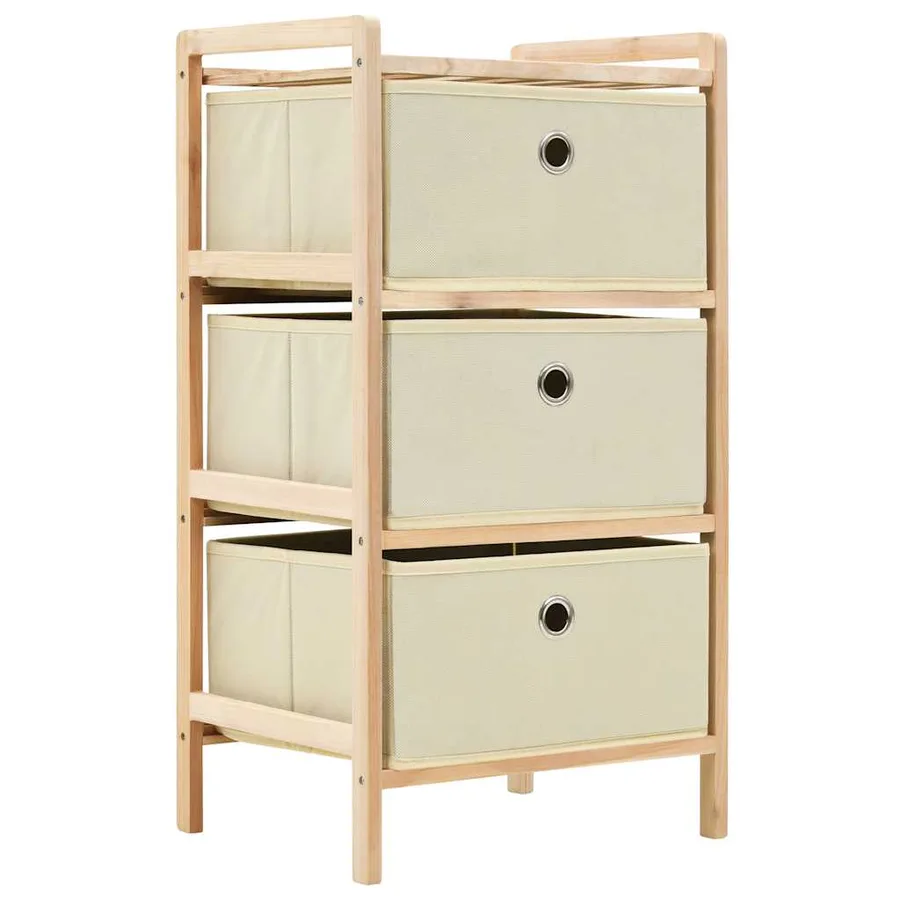 Étagères de rangement avec 3 paniers en tissu 2 pcs beige cèdre - 2