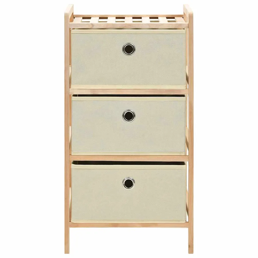 Étagères de rangement avec 3 paniers en tissu 2 pcs beige cèdre - 3