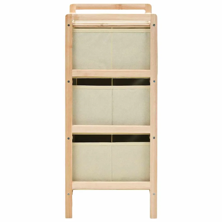 Étagères de rangement avec 3 paniers en tissu 2 pcs beige cèdre - 5