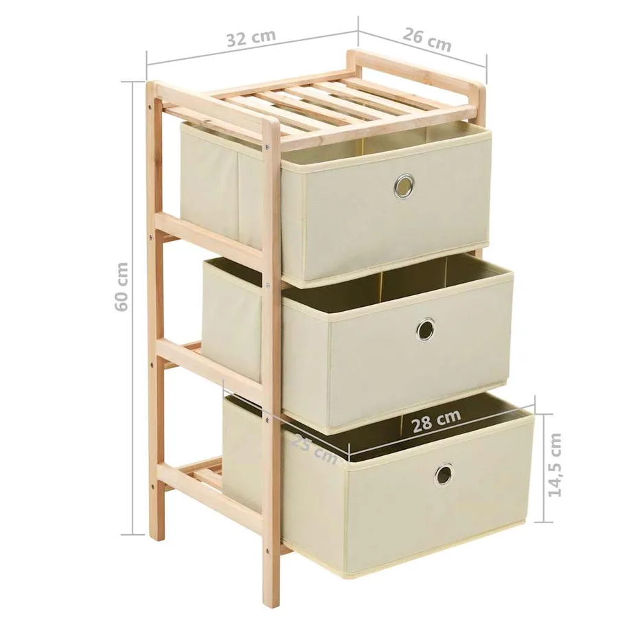 Étagères de rangement avec 3 paniers en tissu 2 pcs beige cèdre - 7