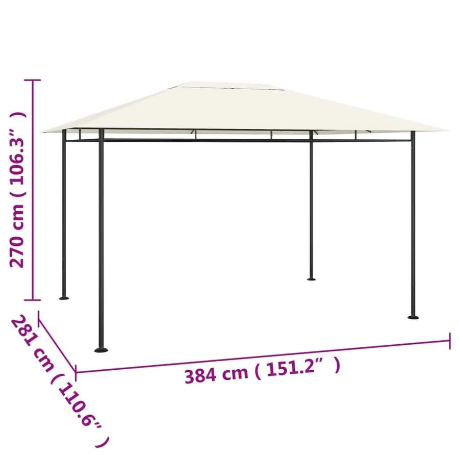 Belvédère 384x281x270 cm Crème 180 g/m² - 5