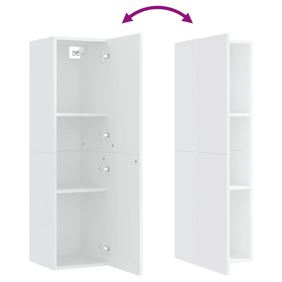 Meuble TV Blanc 30,5x30x110 cm Bois d’ingénierie - 6