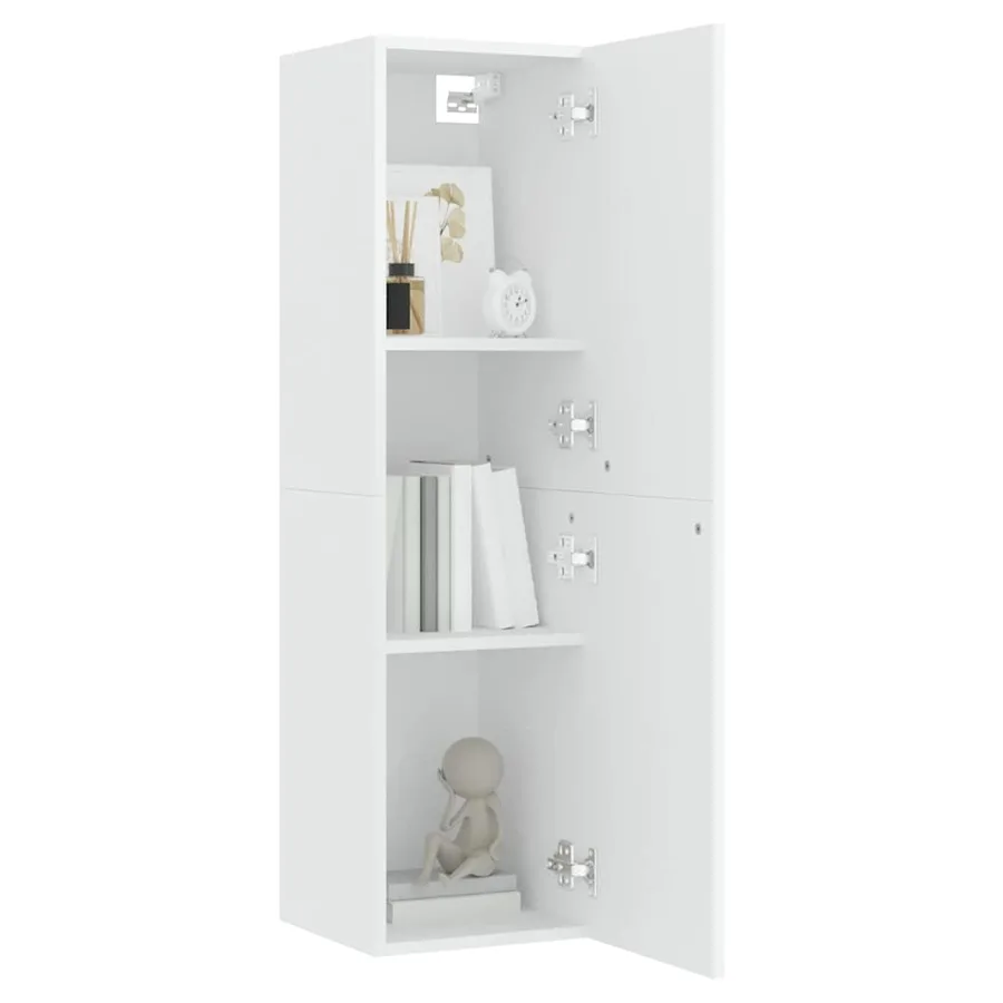 Meuble TV Blanc 30,5x30x110 cm Bois d’ingénierie - 8