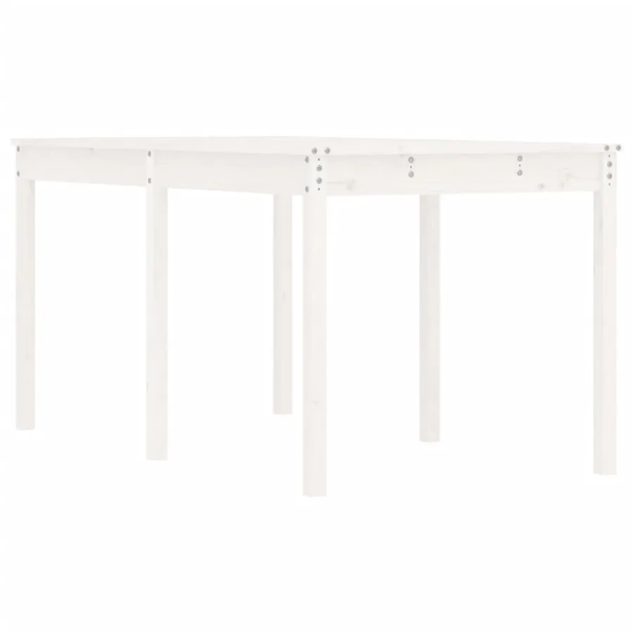 Table de jardin blanc 159,5x82,5x76 cm bois massif de pin - 2