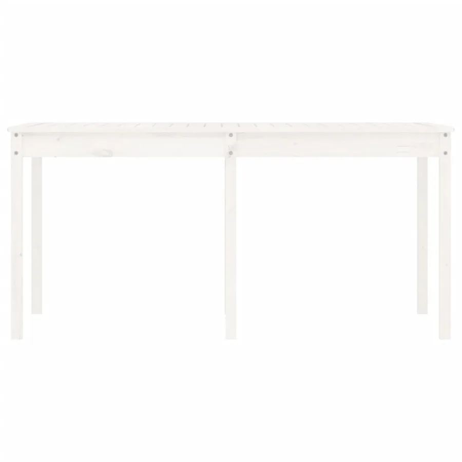 Table de jardin blanc 159,5x82,5x76 cm bois massif de pin - 5