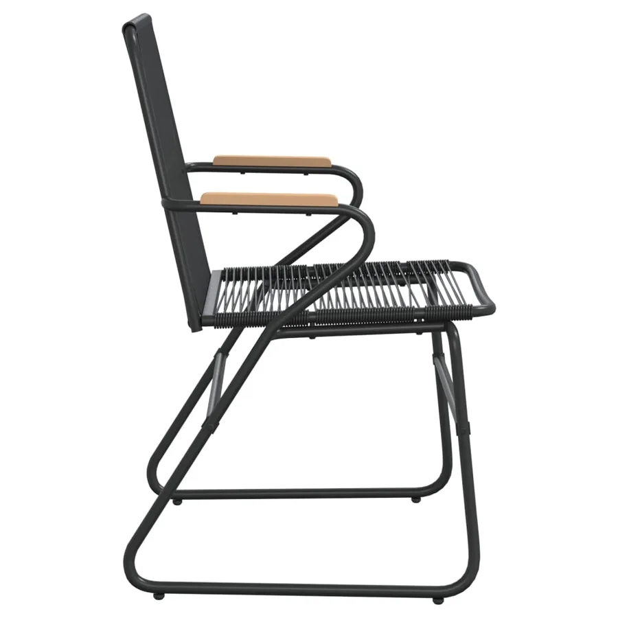 Chaises de jardin lot de 4 noir 58x59x85,5 cm rotin PVC - 5