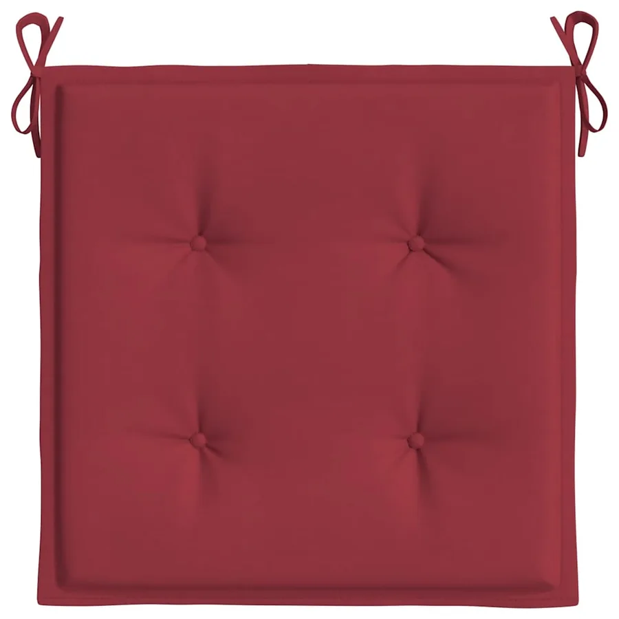 Coussins de chaise de jardin lot de 6 rouge bordeaux 40x40x4 cm - 5