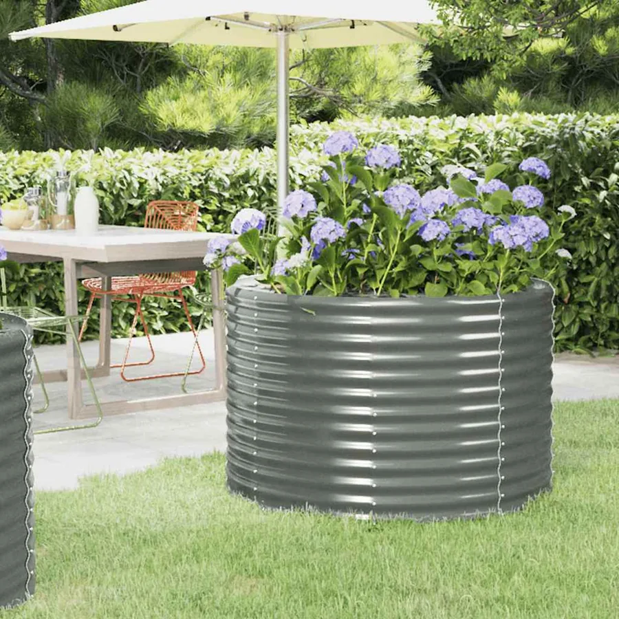 Lit surélevé de jardin Acier galvanisé 100x100x68cm gris