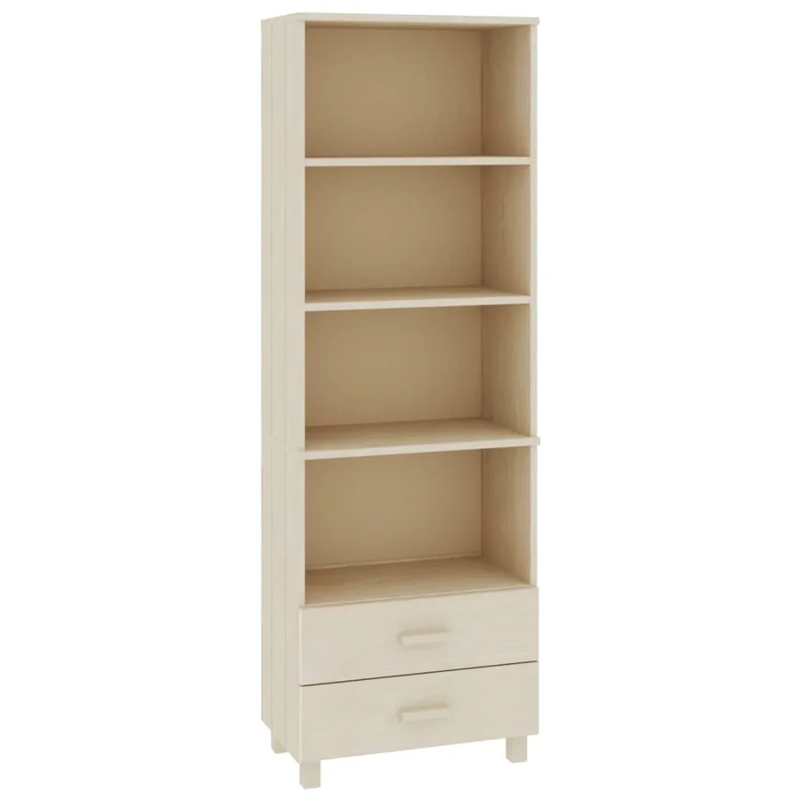 Buffet HAMAR Marron miel 60x35x180 cm Bois massif de pin - 2