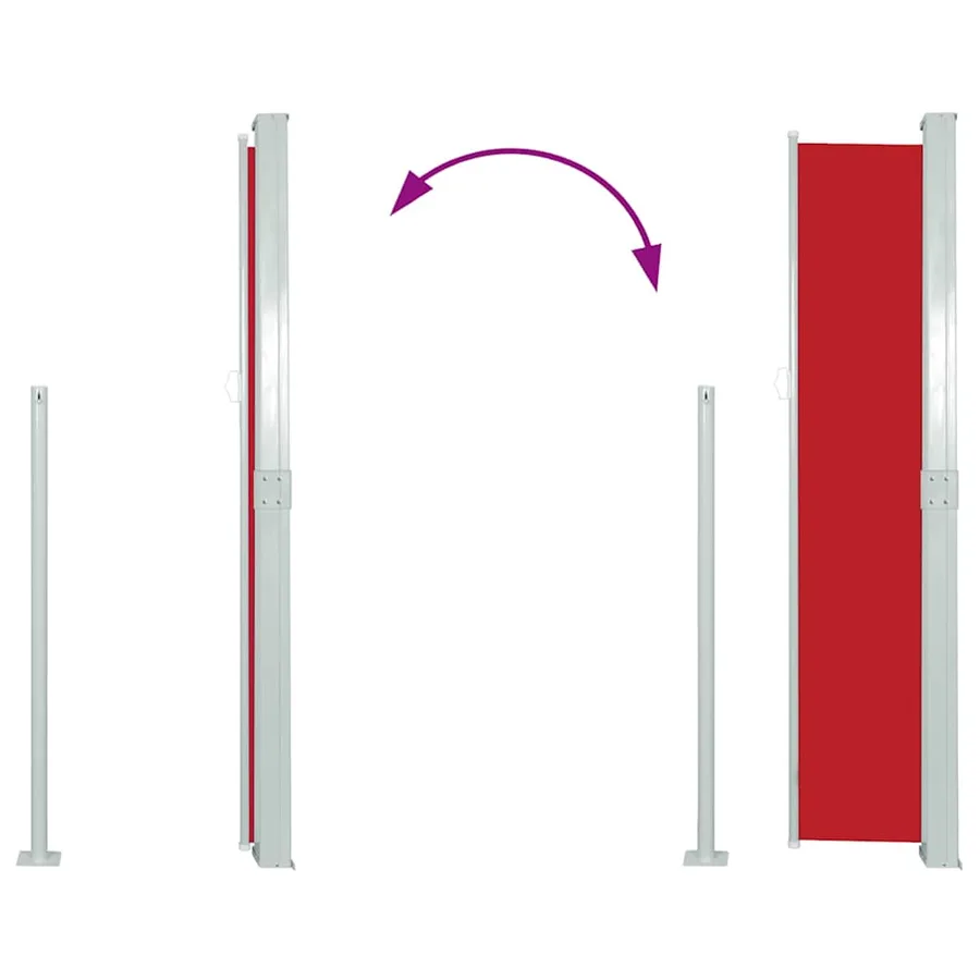 Auvent latéral rétractable 140 x 300 cm Rouge - 8
