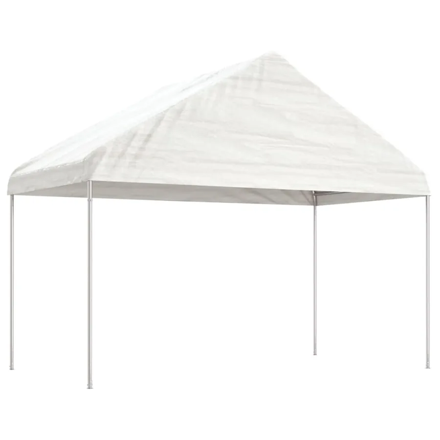 Belvédère avec toit blanc 8,92x4,08x3,22 m polyéthylène - 2