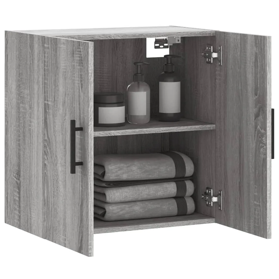 Armoire murale sonoma gris 60x31x60 cm bois d'ingénierie - 4