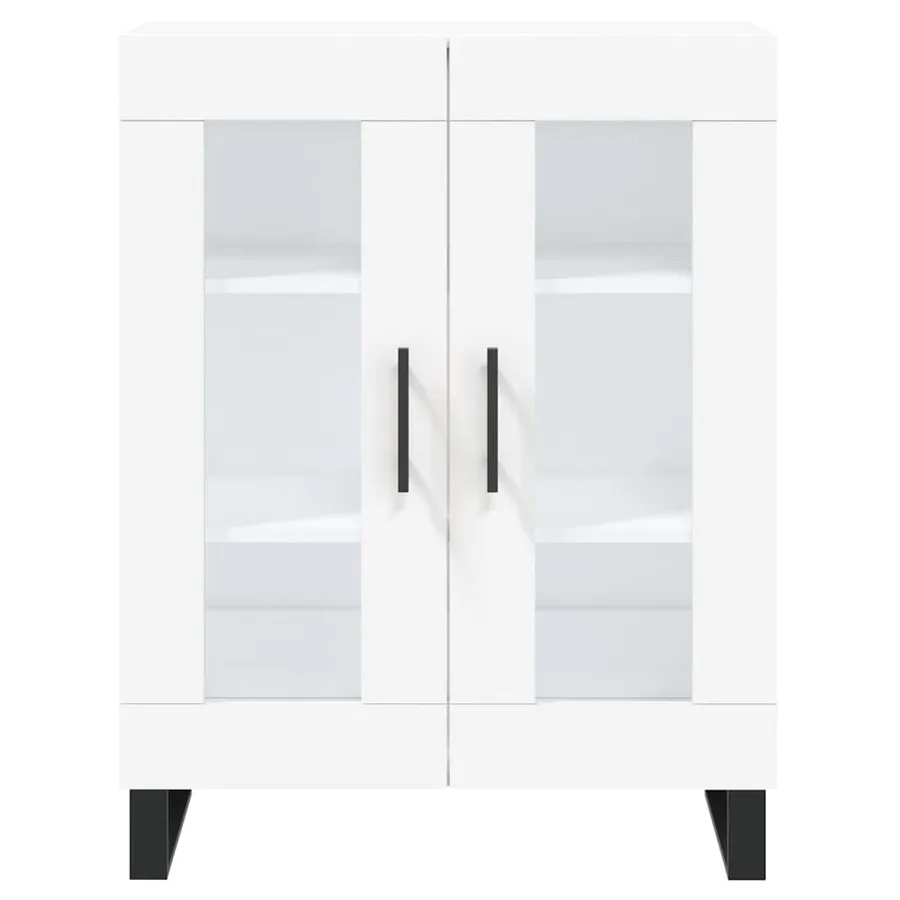 Buffet haut Blanc 69,5x34x180 cm Bois d'ingénierie - 8
