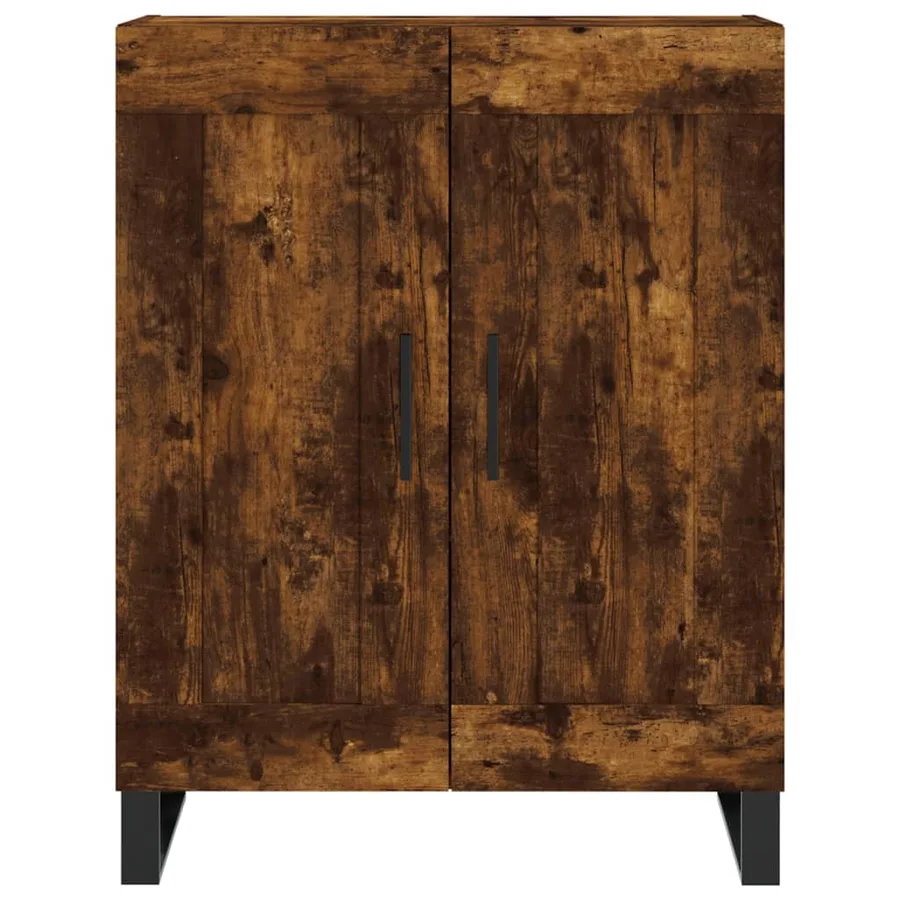 Buffet haut Chêne fumé 69,5x34x180 cm Bois d'ingénierie - 8