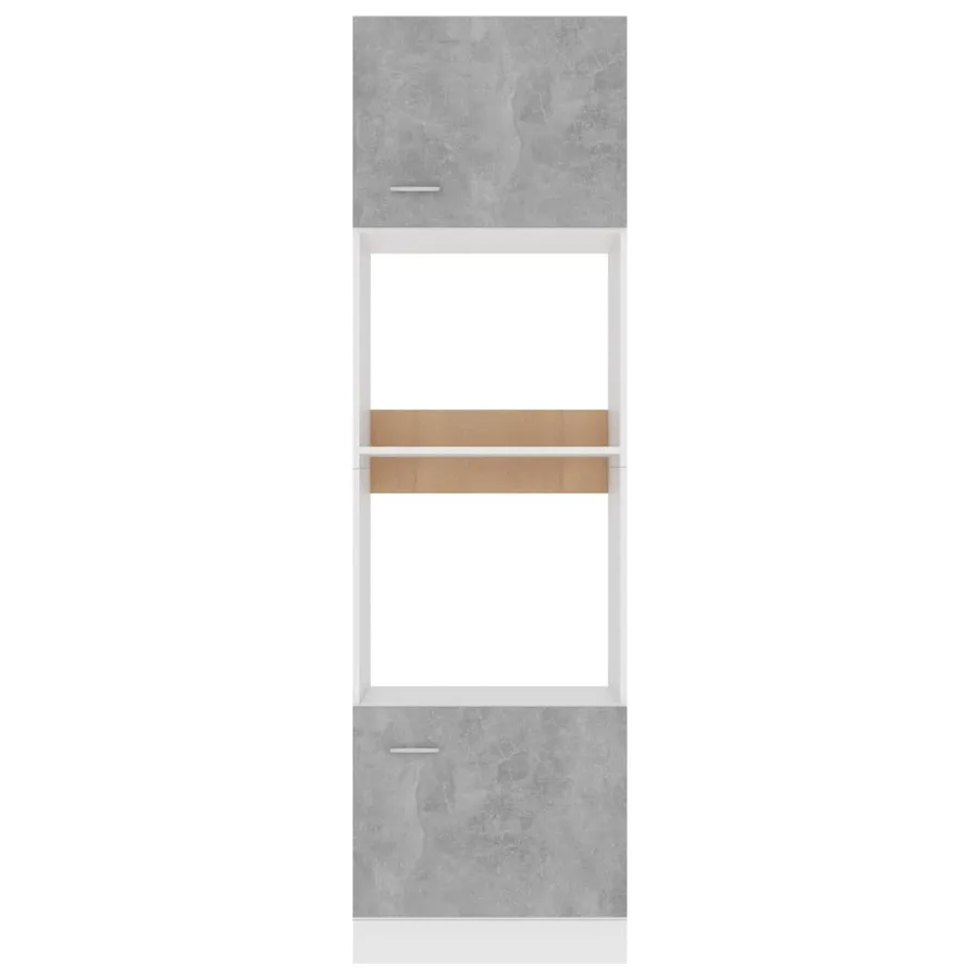 Armoire à micro-ondes Gris béton 60x57x207 cm Bois d’ingénierie - 6