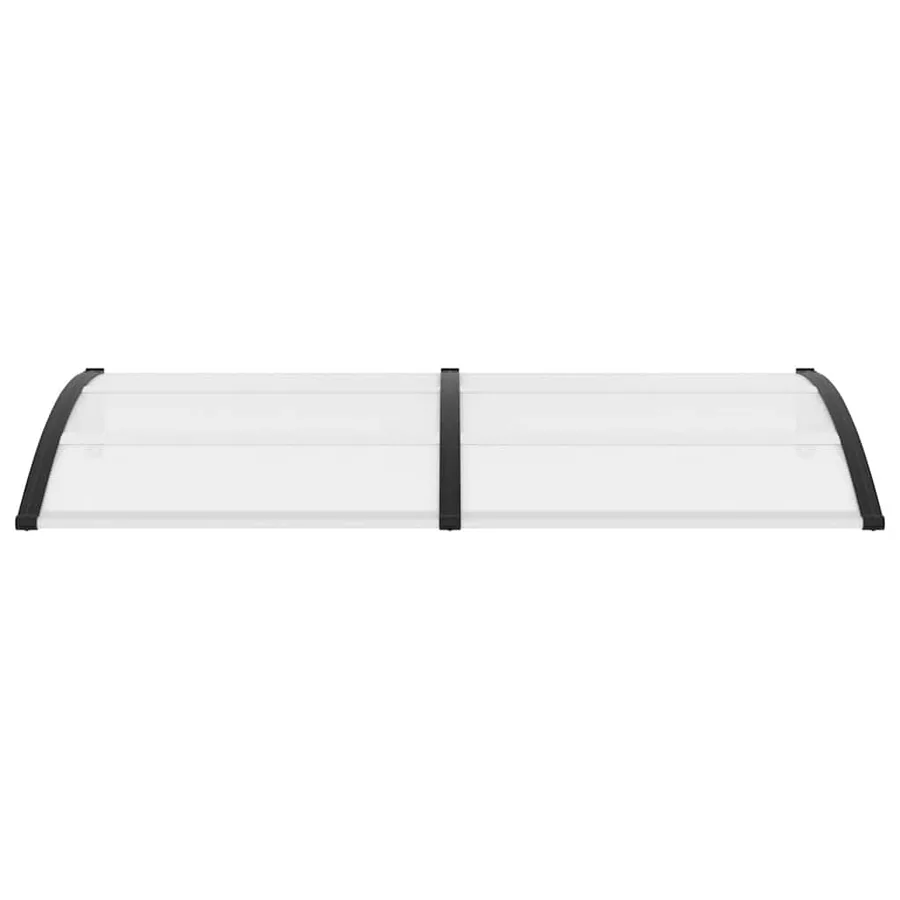 Auvent de porte Noir et transparent 200x75 cm PC - 4
