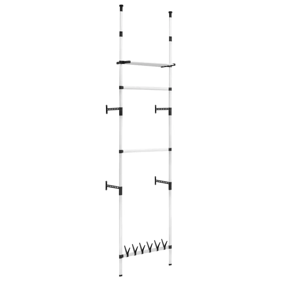 Système de garde-robe télescopique barres et étagère Aluminium - 2