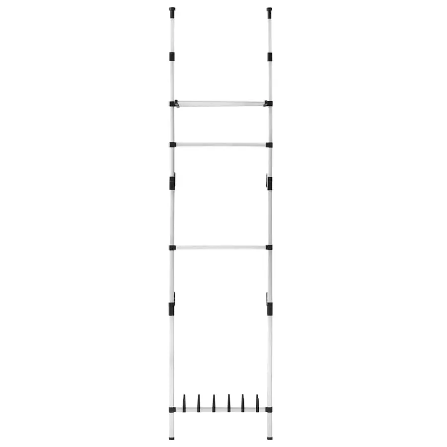 Système de garde-robe télescopique barres et étagère Aluminium - 6