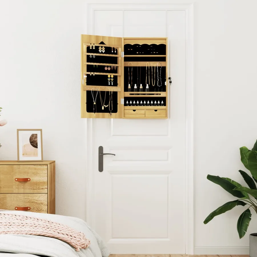 Armoire à bijoux avec miroir murale 37,5x10x67 cm - 3