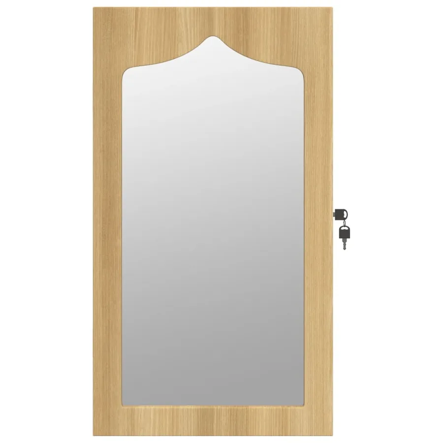 Armoire à bijoux avec miroir murale 37,5x10x67 cm - 4