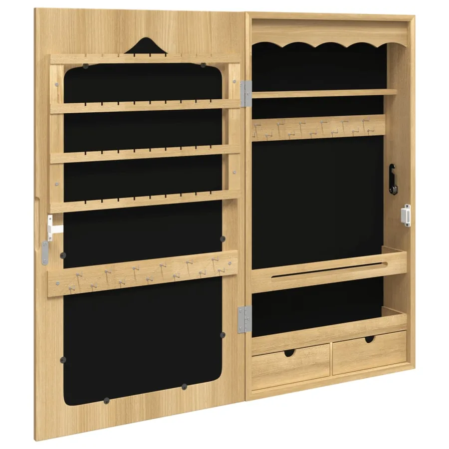 Armoire à bijoux avec miroir murale 37,5x10x67 cm - 5