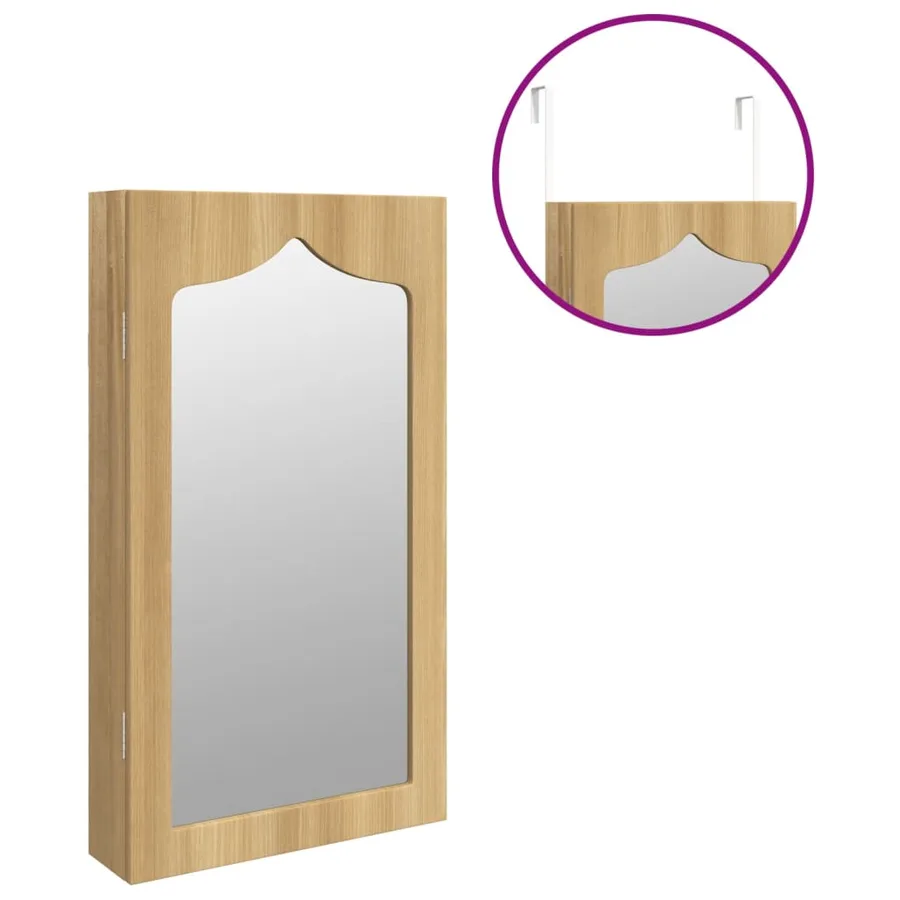 Armoire à bijoux avec miroir murale 37,5x10x67 cm - 9