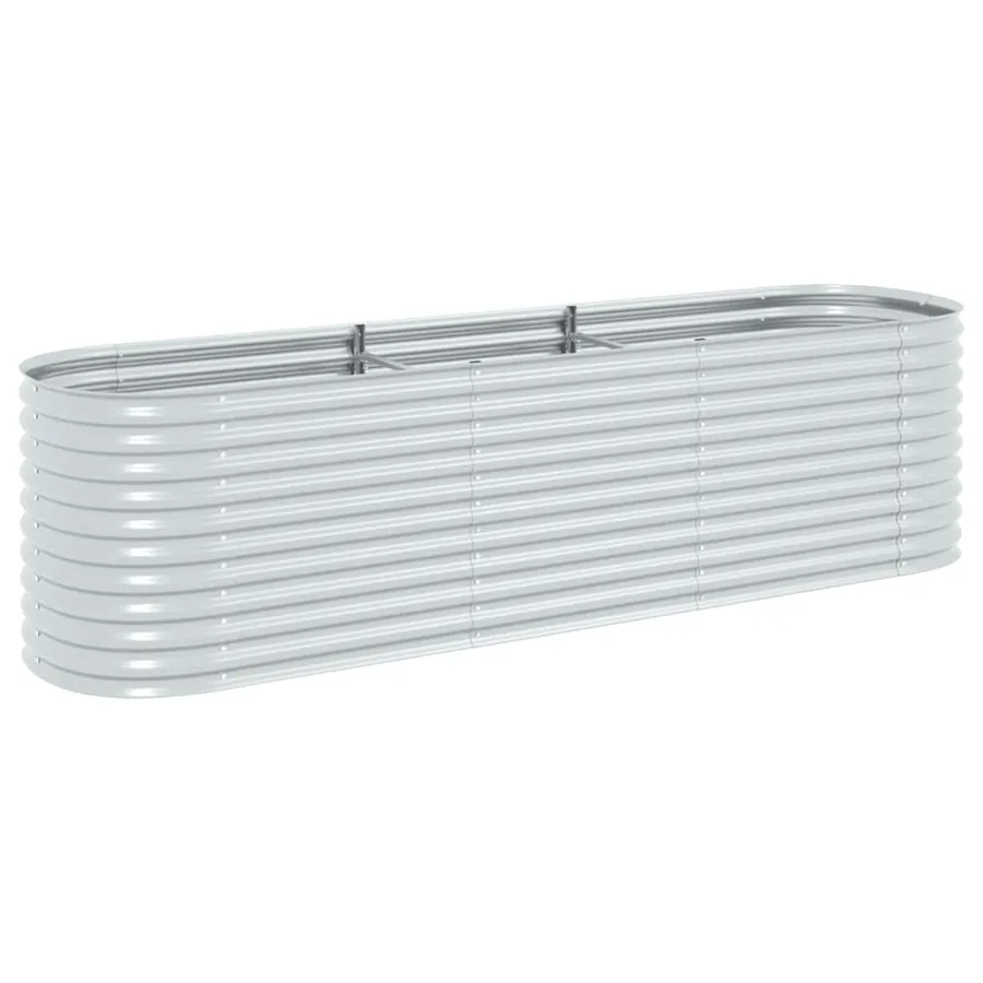 Lit surélevé de jardin 320x80x81 cm Acier galvanisé Argenté - 2