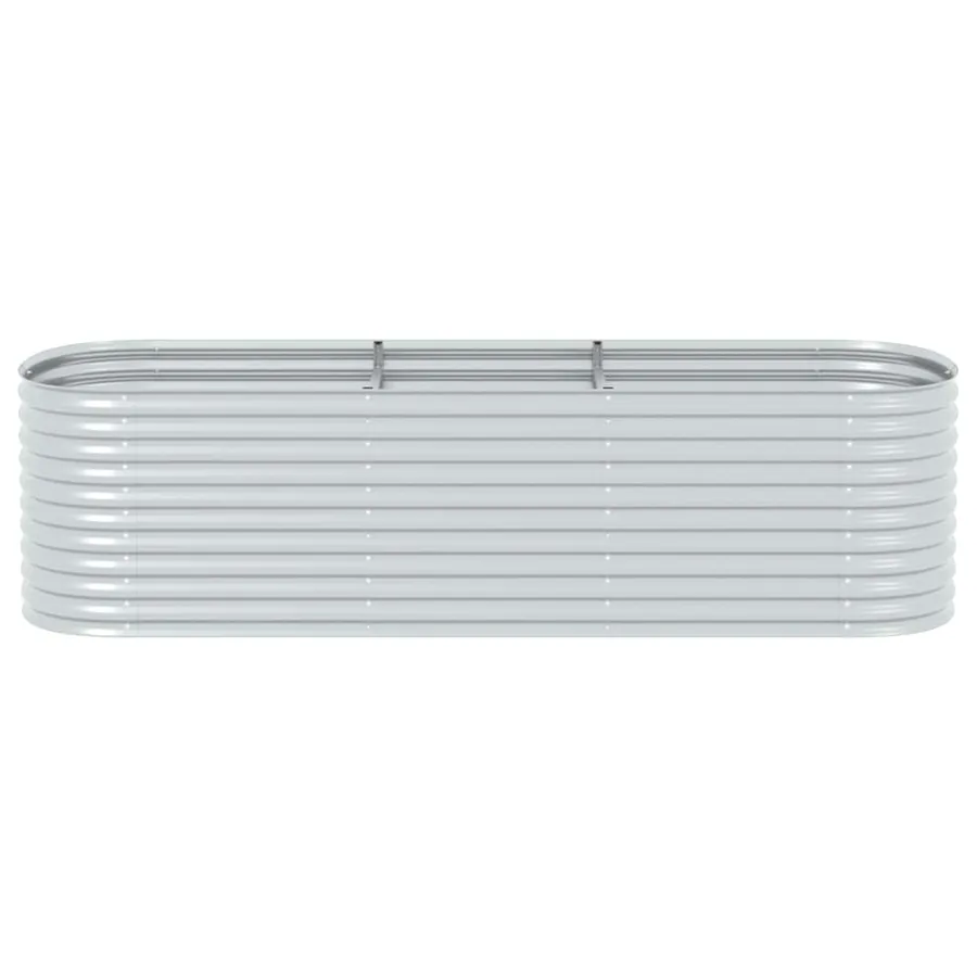 Lit surélevé de jardin 320x80x81 cm Acier galvanisé Argenté - 5
