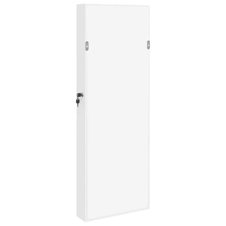 Armoire à bijoux avec miroir murale blanc 37,5x10x106 cm - 7