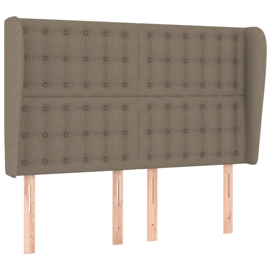 Tête de lit avec oreilles Taupe 147x23x118/128 cm Tissu - 2