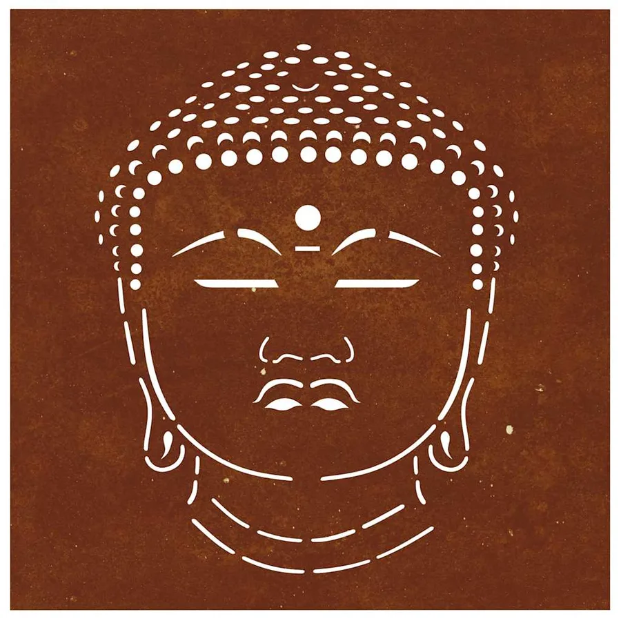 Décoration murale jardin 55x55 cm motif de tête de bouddha - 5