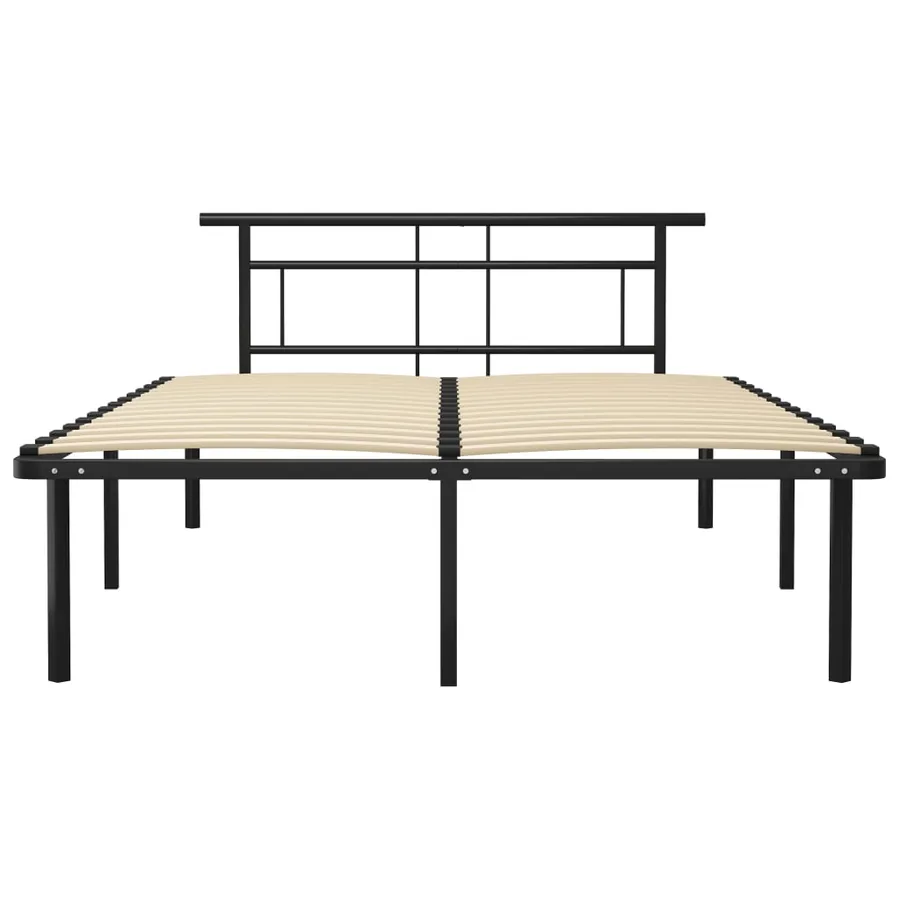 Cadre de lit sans matelas noir métal 140x200 cm - 3