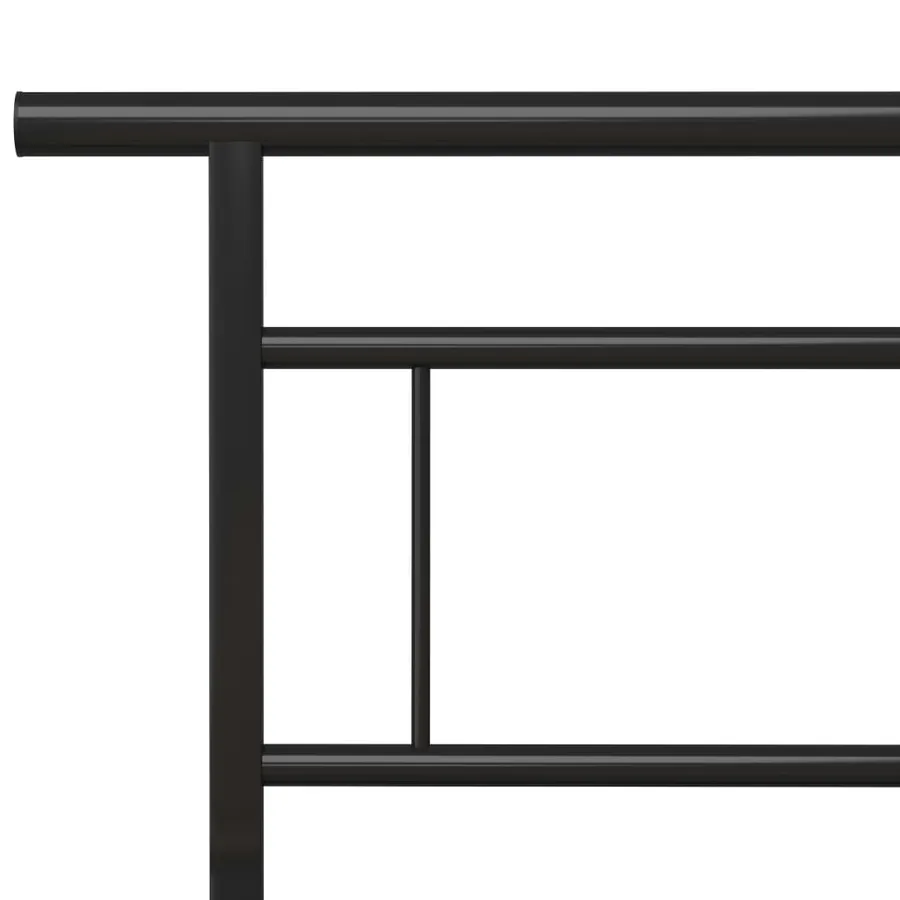 Cadre de lit sans matelas noir métal 140x200 cm - 5