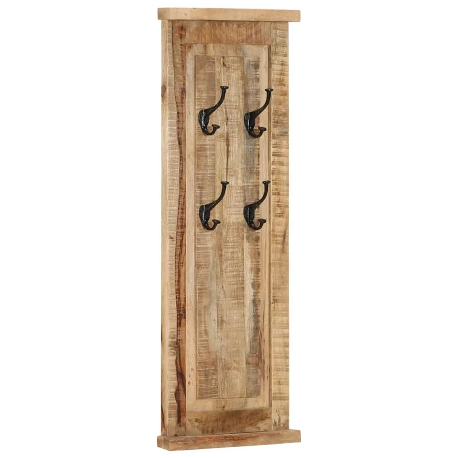 Porte-manteaux 2 pcs Bois massif de manguier 38x100 cm - 10