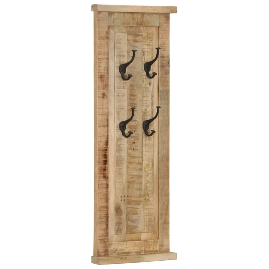 Porte-manteaux 2 pcs Bois massif de manguier 38x100 cm - 12